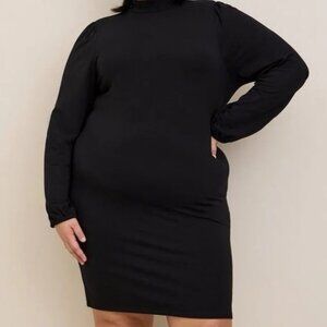 NWT Womens Torrid Black Super Soft Bodycon Longsleeve Dress 3 3 L 22 24
